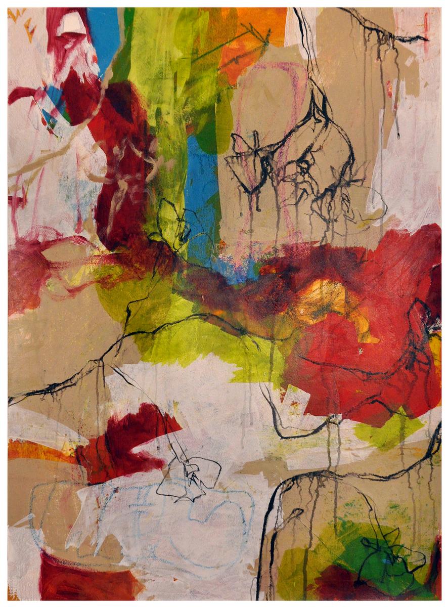 abstract painting, shape, vivid palette, value, line, colorist, graphite, acrylic